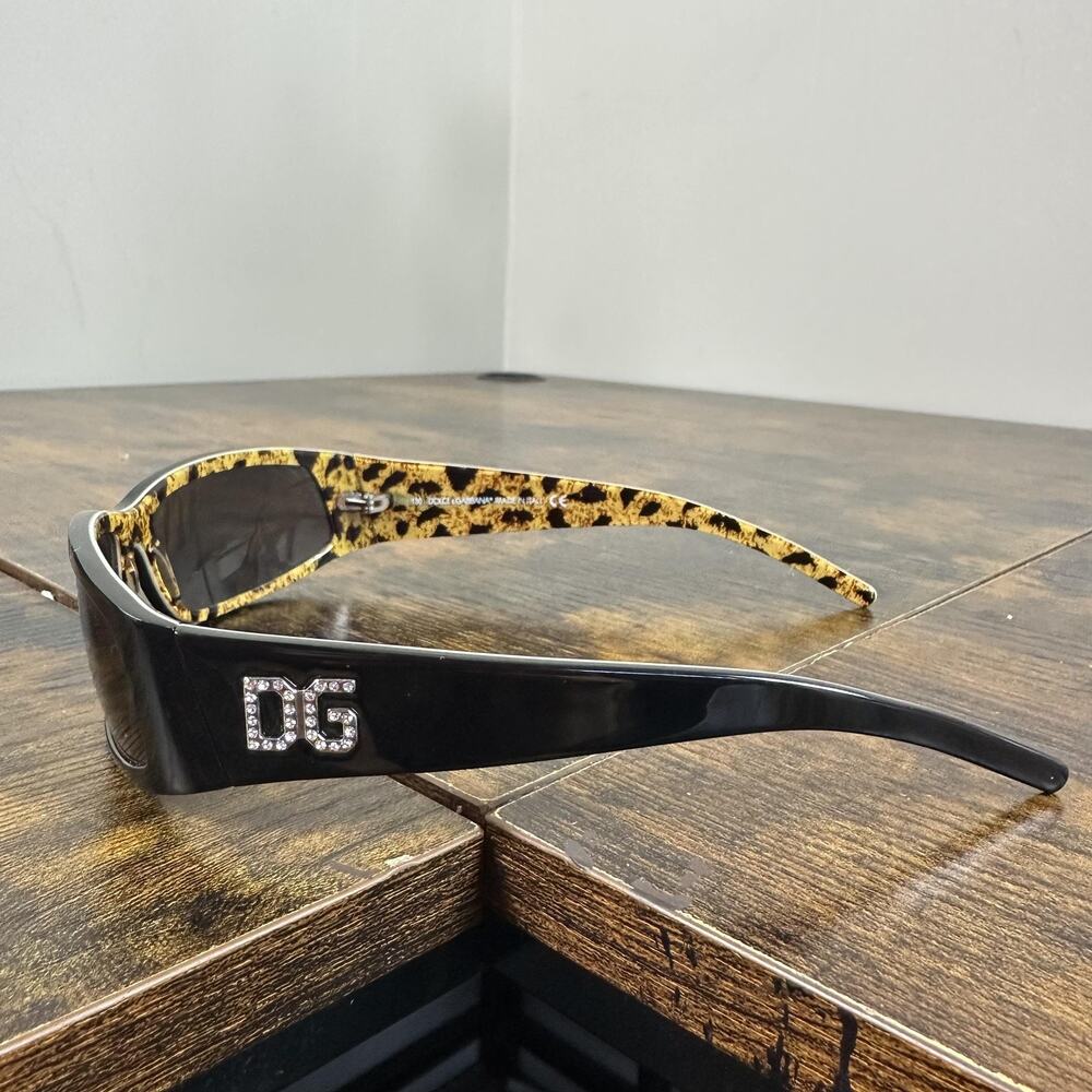 Dolce & Gabbana Sunglasses DG 806S 819 Womens Black Gray Leopard Print Logo